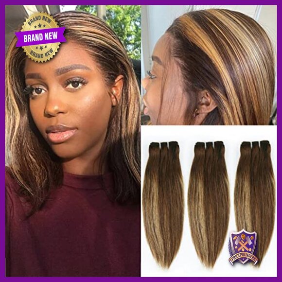 Brazilian Human Hair Extensions 3 Bundles with Lace Closure 10 Inches Straight main image 5